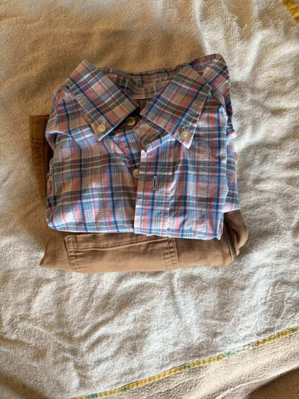 Men’s XS Vineyard Vines Blue & Pink Plaid Button-Down Shirt